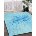 thumbnail image 3 of Ahgly Company Tapis Rond Lavable en Machine Intérieur Transitionnel Bleu, 7 Pieds Rond, 3 of 7