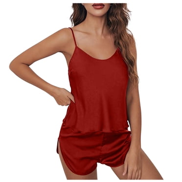 Fankiway Women'S Casual Homewear Sleeveless Round-Neck tops Shorts Color Night Pajamas Suits Womens Workout Clothes Women Clothes Sets