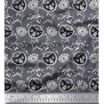 thumbnail image 1 of Soimoi Modal Satin Fabric Leaves & Floral Block Fabric Prints by Yard 42 Inch Wide, 1 of 3