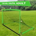 thumbnail image 3 of 2-Pack Foldable Kids Soccer Goals Set with 4 Support Rods, 4 Connecting Rods, 8 Ground Nails & 2 Storage Bags - Portable Steel/Fiberglass/Oxford Cloth Training Frames for Indoor/Outdoor Use, Blue, 3 of 6