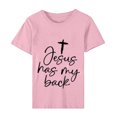thumbnail image 4 of EGNMCR Chandails de Pâques pour Femmes Chandails pour Femmes Imprimé de Pâques Lettrage de Pâques pour Femmes Imprimé Col Rond Haut à Manches Courtes Haut/chemise à Manches Courtes Col Rond T-Shirts pour Femmes, 4 of 5