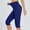 Blue, variant on Summer Savings Clearance! PEZHADA Women's Knee Length Capri Leggings with Pockets for Casual Summer Yoga Workout Exercise Purple