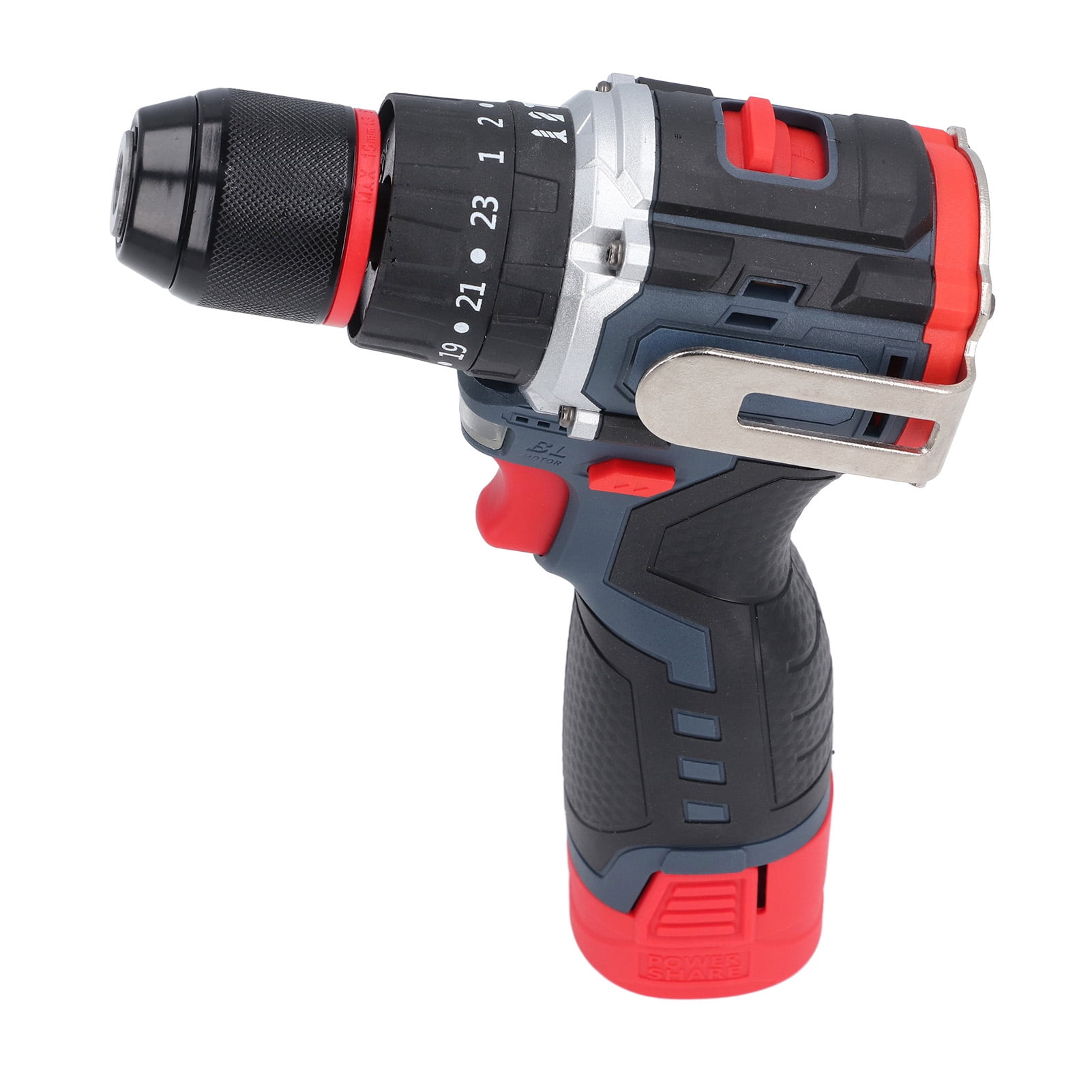18V Lithium Cordless Drill Electric Power Tool with Metal Ratchet Chuck for Home Improvement and Repair Work