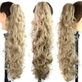 thumbnail image 1 of EGNMCR Perruques Cheveux Humains Longs à Clipser Mâchoire Griffe Bouclée Queue de Cheval Extensions de Cheveux à Clipser Postiche Ondulé Perruque Cheveux, 1 of 7
