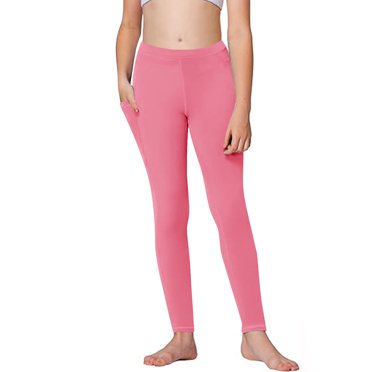 FAIWAD Leggings d'Entraînement pour Tout-Petites Filles avec Poches Taille Haute Ajustés Extensibles Yoga Course Pantalons Ados Vêtements de Sport
