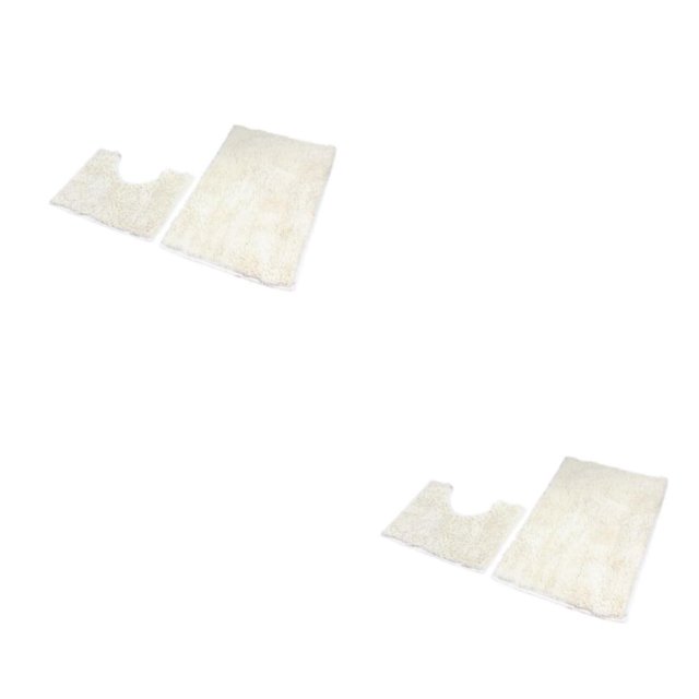 kurtrusly 1/2/3 Polyester Chenille Rug Carpet With Soft Texture Good Stepping Feeling And Strong Grip Prompt White 50*80+50*50 2PCS