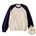 thumbnail image 2 of cfhntfmh Chandail à Col Rond pour Hommes Mode à Blocs de Couleur Manches Longues Chandail à Enfiler Hauts Chaud en Molleton Chandails de Base Automne Hiver Manteau, 2 of 6
