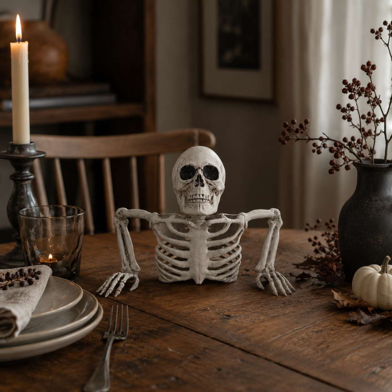 Squelette de Tombe en Plastique Couleur Os de 28 cm Way to Celebrate! Pour Décoration d'Extérieur d'Halloween ou d'Intérieur. Un Accessoire Effrayant pour Votre Cour ou Votre Maison.