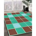 thumbnail image 3 of Ahgly Company Tapis Rectangulaire Lavable en Machine Turquoise Vert, 2 Pieds x 5 Pieds, 3 of 7