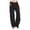 Black, variant on Fgnfyis Women's Pants Linen Summer Wide Leg Casual Loose Drawstring High Waist Solid Color Palazzo Trousers with Pockets for Women White S
