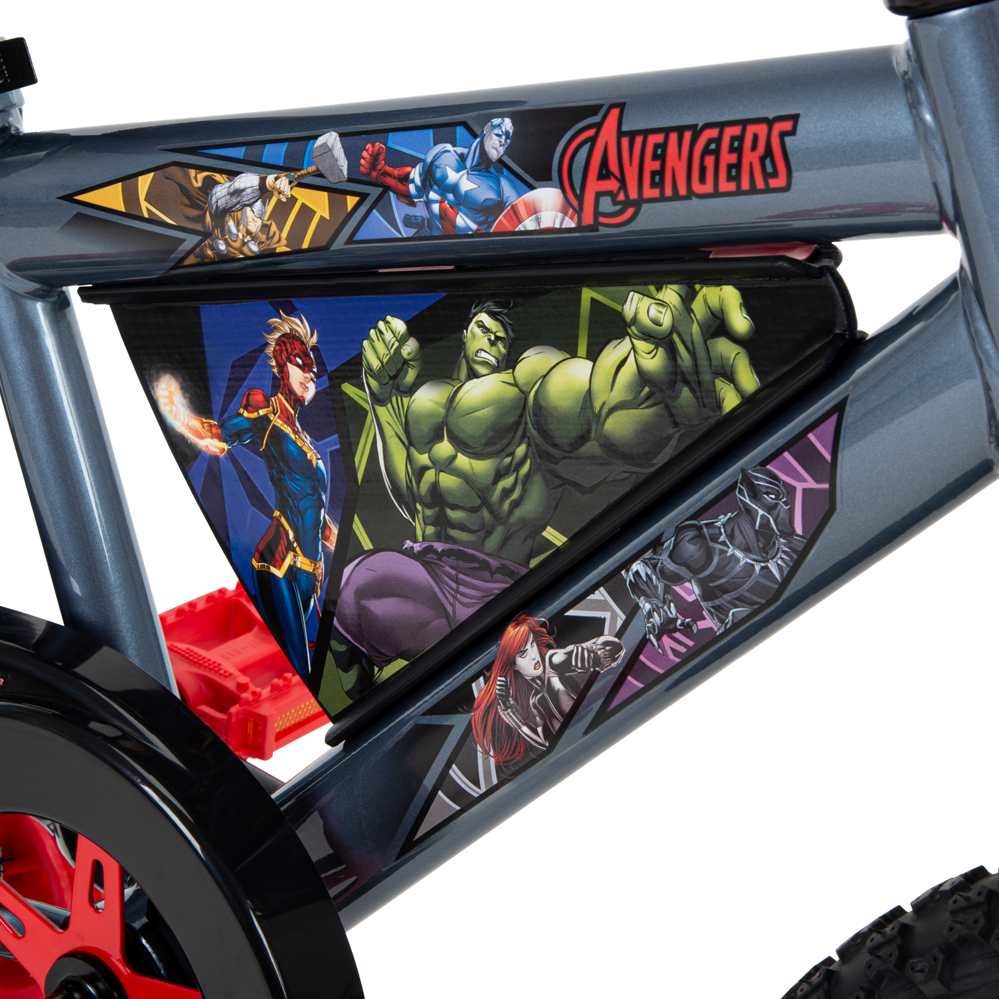 Huffy 16-inch Marvel Avengers Bike for Boys with Training Wheels, Grey/Red