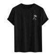 thumbnail image 1 of LUOGENLI T-shirts pour Homme pour Hommes T-shirts Graphiques Vintage T-shirts à Imprimé Floral et Lettrage Col Rond Manches Courtes T-shirts Décontractés d'Été Mode Urbaine Noir P, 1 of 8