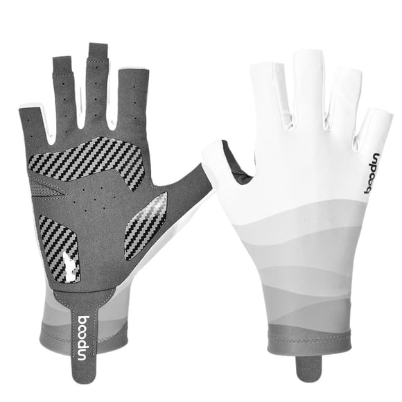 Gants Demi-Doigt Antidérapants Antichoc Chasse Mise en Forme Escalade Respirants Gants Sans Doigts Respirants Protecteurs pour Golf Sports Pêche Gris m