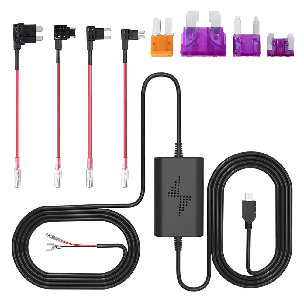 AMERTEER Dash Cam Hardwire Kit Universal Mini Usb Adapter Cable  12v 24v To 5v Vehicle Power Adapter With Mini/micro Port For Dash Camera Power Supply Car Charger Gps Car Dvr Power Box