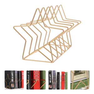 VERDANVERSE 1Set Bibliothèque de bureau Étagère Star Bookshelf Golden Metal Stockage simple pour la décoration