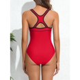 thumbnail image 3 of Beautyin Women Athletic One Piece Swimsuit Zipper Racerback Bathing Suit Swimwear, 3 of 9