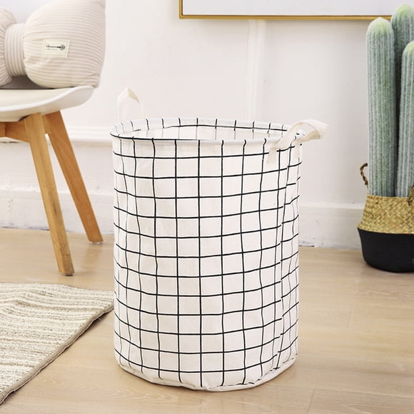 PpgejGEK Fashion Printed Foldable Toy Clothing Storage Bag Laundry Basket 43x37x37cm 16.9x14.6x14.6in Large Capacity Drawstring Closure for Home Organizer Linen Material