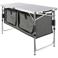 thumbnail image 1 of KFFKFF Camping Kitchen Table, Quick set-up Folding Camping Table with A Carrying Bag, 3 Adjustable Heights, MDF Camping Table, Ideal for Outdoor Picnics, BBQs, Camping, RV Traveling, 1 of 9