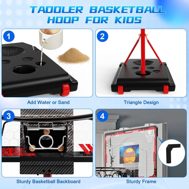 Panneau, panier et filet de basketball portatif réglable 4-en-1 Matrix pour enfants | Canadian Tire Panneau, panier et filet de basketball portatif réglable 4-en-1 Matrix pour enfants | Canadian Tire