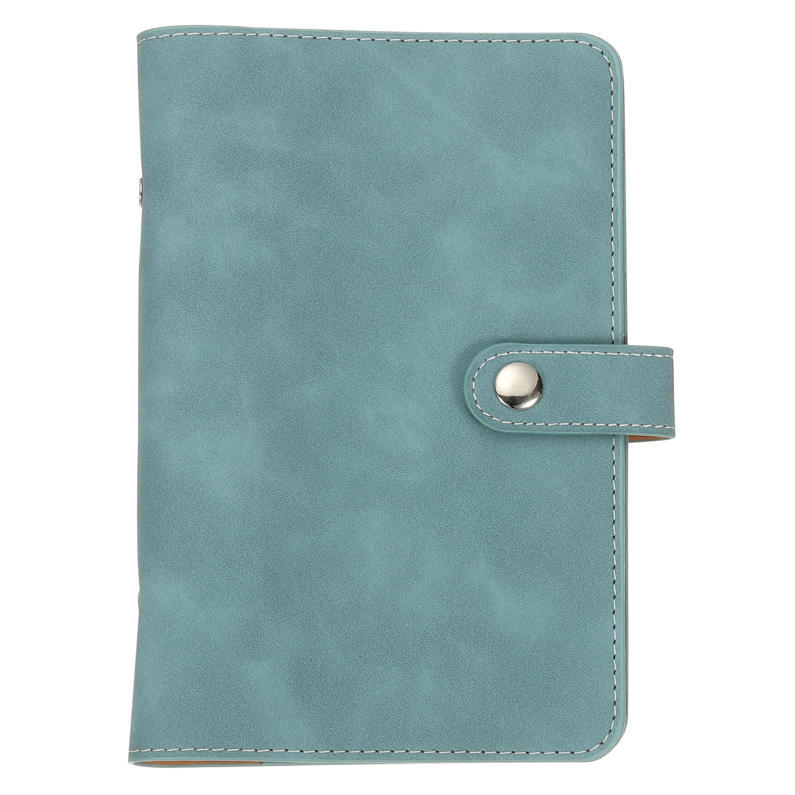 Uxcell A6 PU Leather Binder Cover, 6 Ring Loose Leaf Binder Protector Round Ring Binder Cover Refillable Notebook Binder for Meeting Photocard Budget Notebook Folder, Light Blue
