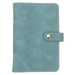 Uxcell A6 PU Leather Binder Cover, 6 Ring Loose Leaf Binder Protector Round Ring Binder Cover Refillable Notebook Binder for Meeting Photocard Budget Notebook Folder, Light Blue