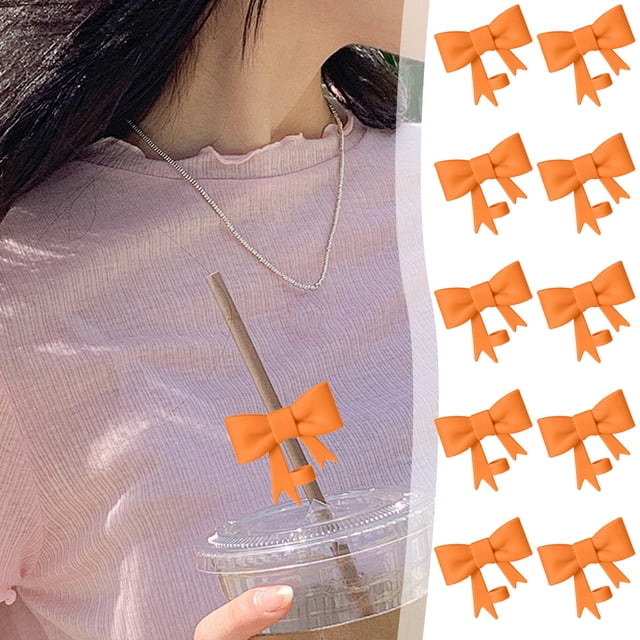 Chmadoxn Kitchen Gadgets, Kitchen Accessories, Kitchen Utensils, Kitchen Tool Straw Cup 10mm Color Bow Straw Cap Straw Cup Decorative Baffle Cap Straw Cap Soft rubber plug