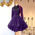 thumbnail image 2 of Kcodviy Robe pour Femme Style Rétro Robe Gothique Femme Couleur Unie Manches Trompette Robe Gothique pour Femme Longue Robe de Princesse, 2 of 4
