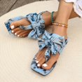 thumbnail image 5 of IUJSOY Bow Flat Sandals for Women Dressy Square Open Toe Sandals Comfortable Slip on Slide Sandals, 5 of 5