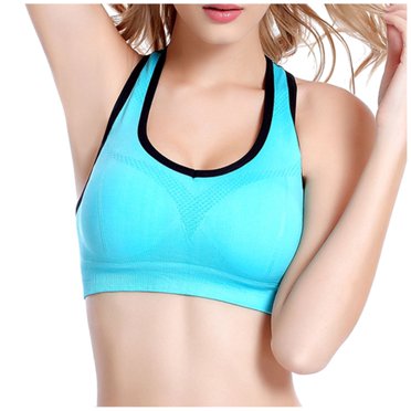 IROINNID On Sale Racerback Bras for Women Sports Bras Seamless Stretch Sport Bra Padded Fitness Tops Workout Gym Yoga Vest,Sky Blue