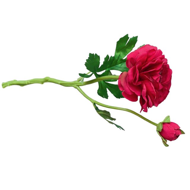 Baohd 2-head Artificial Camellia Bouquet Simulation Flower Table Centerpiece artificial Floral Decor, Purple Red, Dark Rose Red