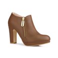thumbnail image 1 of Unique Bargains Bottines à Plateforme à Bout Rond à Talons Épais pour Femme Brun (Taille 7), 1 of 6