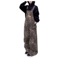 thumbnail image 3 of Kcodviy Combinaison Rétro de Style Urbain pour Femme, Imprimé Léopard, Salopette à Poches, Combinaison Sans Bretelles pour Femmes, Coupe Ample Décontractée, Col Roulé Grand pour Femme, Manches Longues, Pantalon à Jambe pour le Printemps/l'automne, 3 of 9