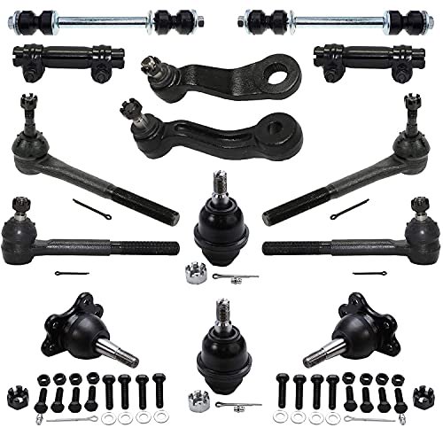 Detroit Axle - 4WD Front Ball Joints + Sway Bars + Tie Rods Suspension Kit Replacement for Chevy GMC K1500 K2500 Yukon Tahoe - 14pc Set