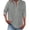 Grey, variant on Lenpel Women's 3/4 Sleeve Tops V Neck Half Button Solid Color Business Casual Work Shirts Loose Tunic Blouses