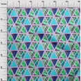 thumbnail image 3 of oneOone Polyester Spandex Turquoise Blue Fabric Geometric Tropical Texture Sewing Material Print Fabric By The Yard 56 Inch Wide, 3 of 4