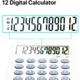thumbnail image 3 of Basic Calculator Notepad with LCD Writing Tablet, Rechargeable 12 Digit Display DrawingMemo PadsPlanning Boards, Hand-held for Daily Office(White), 3 of 7