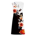 thumbnail image 5 of Penkiiy Robes d'Été pour Femmes 2024 Décontractées Imprimées Amples Couleur Unie Col Rond Tempérament Élégantes Robes Dos Nu 2TG Multicolore, 5 of 5