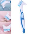 thumbnail image 2 of Double Side Denture Toothbrush Ergonomics Handle Plastic Multi Layered Bristles False Teeth Oral Care Brush for Home Use, 2 of 8
