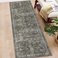thumbnail image 3 of FairOnly Area Rugs 2'x6' Machine Washable Rugs,Floral Vintage Print Pattern Non Slip Floor Carpet, for Living Room Bedroom Dining Room,Brown & Green, 3 of 8