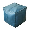 thumbnail image 1 of Unstuffed Pouf Cover Foot Stool Hassock Storage Ottoman Foot Rest Decor , Blue Square, 1 of 8