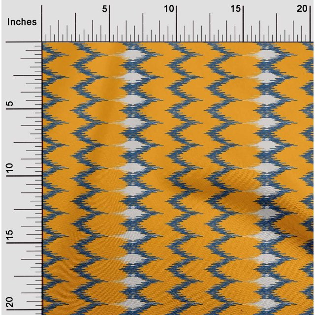oneOone Polyester Lycra Fabric Chevron Ikat Print Fabric By The Yard 56 Inch Wide