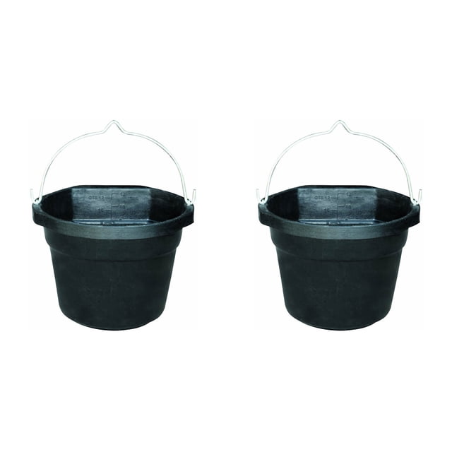 Farm Innovators FB-80R Rubber 3 Gallon 70W Flat Back Heated Bucket (2 Pack)