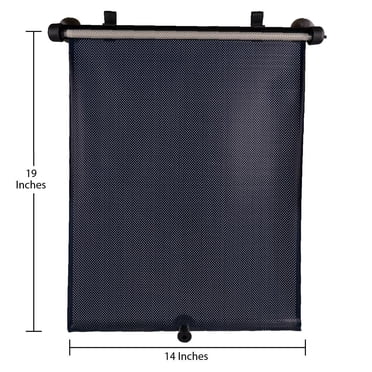 Auto Drive Black Universal Fit  Retractable Roller Shade for Rear Window 1 pack, 14" X 19"