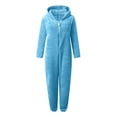 thumbnail image 3 of Pyjama Chaud pour Femmes Hiver Femmes Combinaison à Capuche à Manches Longues Pyjama Décontracté Hiver Chaud Combinaison de Nuit Pyjama à Manches Longues pour Femmes Combinaisons à Manches Longues pour Femmes, 3 of 6