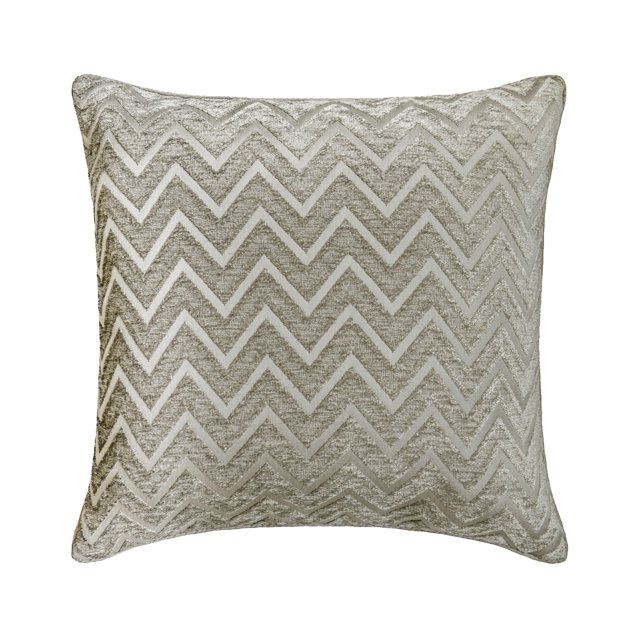 Decorative Silver 18"x18" (45x45 cm) Throw Pillows, Velvet Chevron Throw Pillows For Couch, Geometric Pattern Modern Style - Mica Chevron