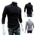 thumbnail image 3 of Mens Turtle Roll High Neck Jumper Warm Fleece Pullover Long Sleeve Sweater V0A4, 3 of 9