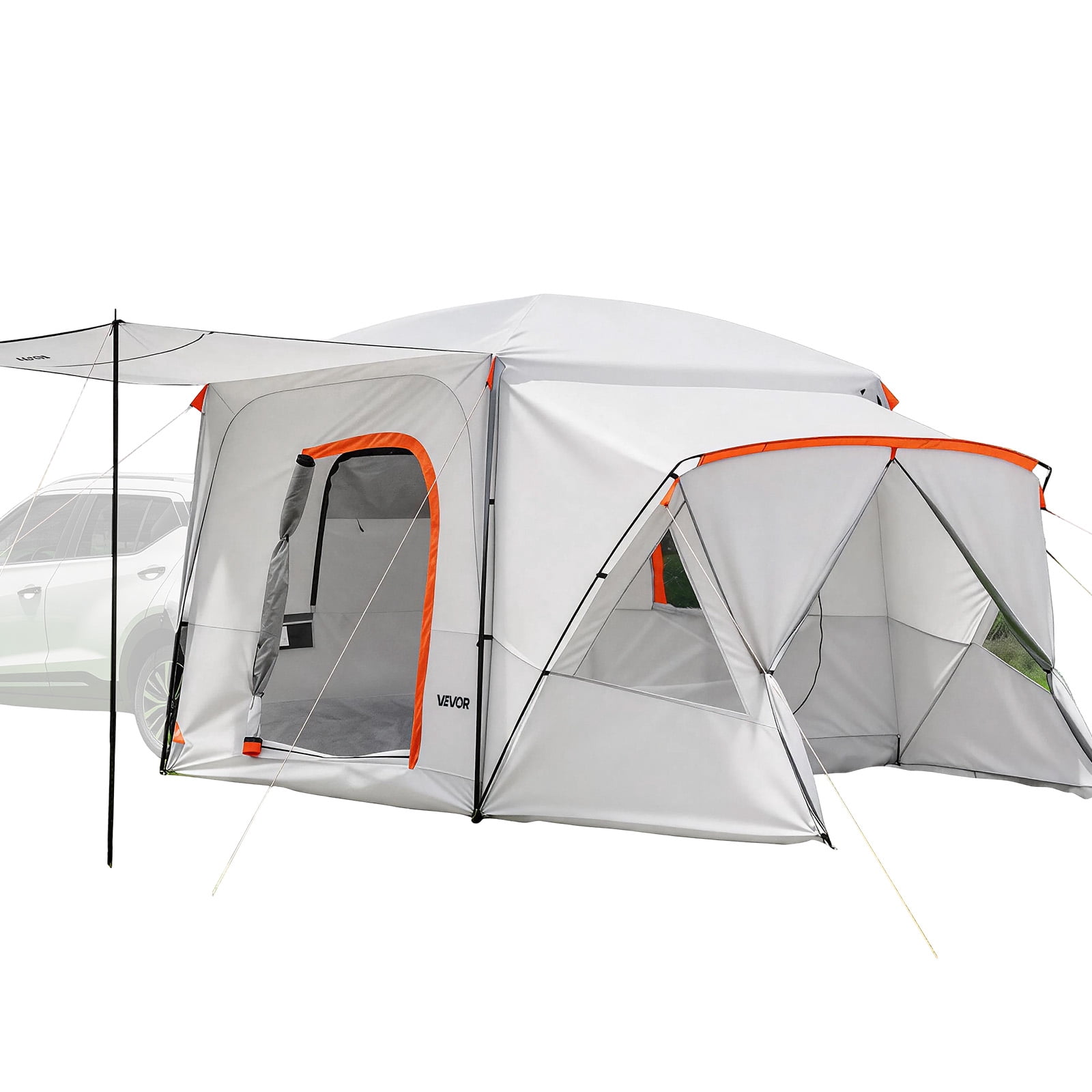 VEVOR SUV Camping Tent for 5-9 Person, 13 x 10 FT 3-Season SUV Tailgate Tent with Ventilated Windows, PU2000mm Waterproof Dual-Use Car Rear Hatch Tents