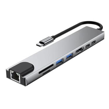 Adaptateur Multiport USB‐C 8‐en‐1 pour Station d'Accueil Type‐C avec Ethernet 4K HD RJ45 USB