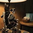 thumbnail image 3 of Pirate Skeleton Table Lamp, 21 Inch with Treasure Map Shade Halloween, 3 of 10