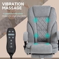 thumbnail image 3 of CoSoTower Massage Office Chair, Reclining Computer Chair with Adjustable Height and Footrest, Grey, 3 of 7